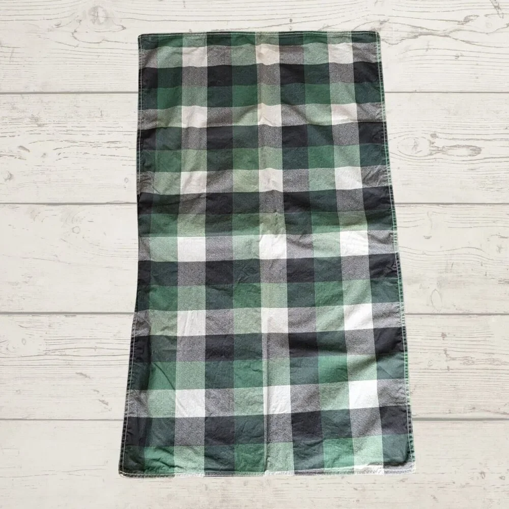 Eddie Bauer Home King Green Plaid 100% Cotton Pillowcase 37 X 21 Rustic Woodsy